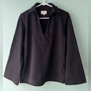 DL1961 Women’s Black Millie Tunic Top Sweatshirt Size XS 100% Cotton Sustainable